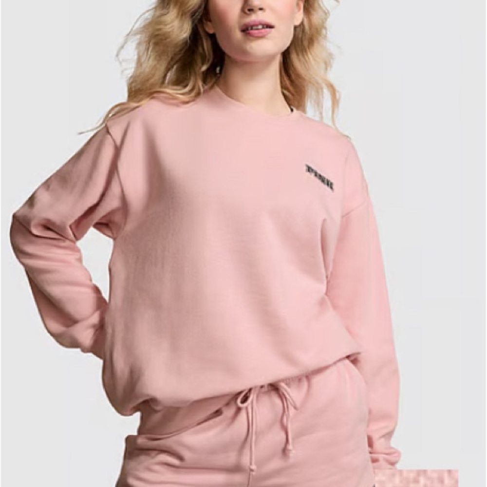 Victoria’s Secret Pink Ivy Fleece Oversized Crew Sweatshirt